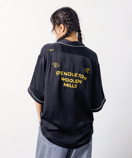 PENDLETON（ペンドルトン）の「【PENDLETON/ペンドルトン】Piping Open Collar Shirt/パイピング刺繍オープンカラーシャツ/ユニセックス（シャツ/ブラウス・メンズ・ブラック/ホワイト・M/L）」の5枚目の写真