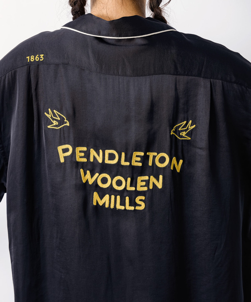 PENDLETON（ペンドルトン）の「【PENDLETON/ペンドルトン】Piping Open Collar Shirt/パイピング刺繍オープンカラーシャツ/ユニセックス（シャツ/ブラウス・メンズ・ブラック/ホワイト・M/L）」の9枚目の写真
