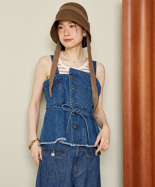 新品　NIKE リメイク　デニムビスチェ　フリーサイズ 新品 NIKE ナイキ リメイク デニムビスチェ フリーサイズ - メルカリ