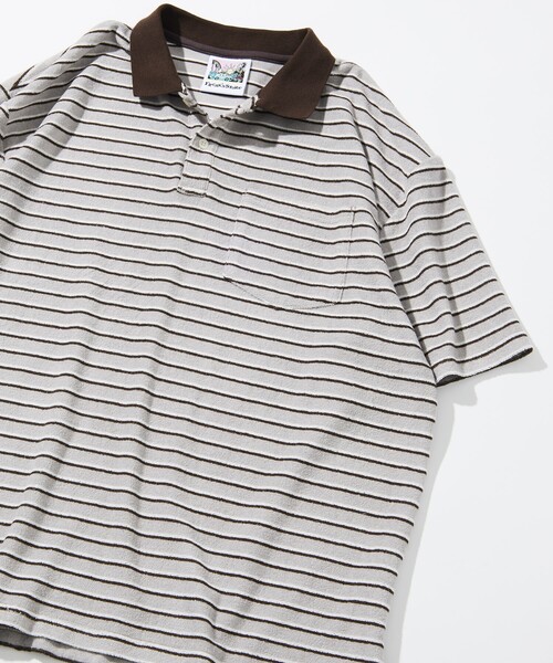 FREAK'S STORE（フリークスストア）の「FREAK’S STORE/フリークスストア 【Beach & Festival】マルチボーダー パイル ポロシャツ ショートスリーブ（ポロシャツ・メンズ・ブラック/グレイッシュベージュ/サックスブルー・MEDIUM/LARGE）」の5枚目の写真