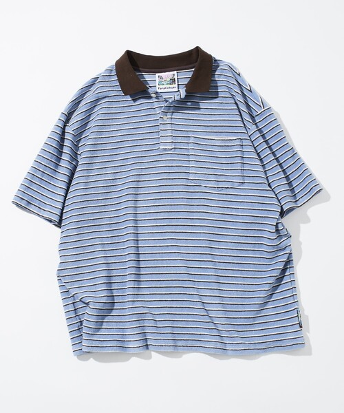 FREAK'S STORE（フリークスストア）の「FREAK’S STORE/フリークスストア 【Beach & Festival】マルチボーダー パイル ポロシャツ ショートスリーブ（ポロシャツ・メンズ・ブラック/グレイッシュベージュ/サックスブルー・MEDIUM/LARGE）」の15枚目の写真
