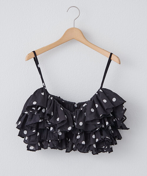 セール】crinkle dot frill cami（シャツ/ブラウス）｜mystic