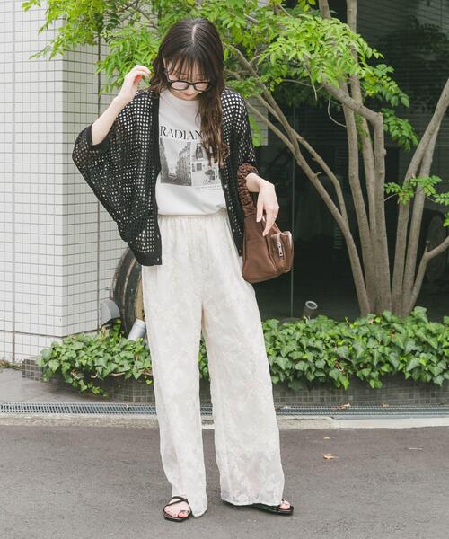 ITEMS URBANRESEARCH(アイテムズ アーバンリサーチ)の「メッシュニットカーディガン(カーディガン/ボレロ・レディース・グレー系その他/ブラック/ブラウン・FREE)」の5枚目の写真