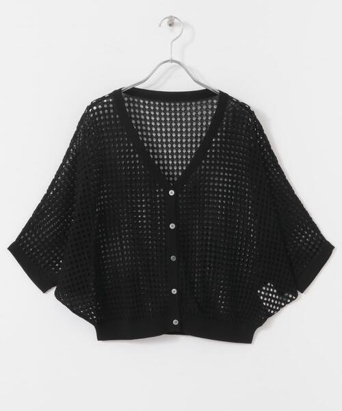 ITEMS URBANRESEARCH(アイテムズ アーバンリサーチ)の「メッシュニットカーディガン(カーディガン/ボレロ・レディース・グレー系その他/ブラック/ブラウン・FREE)」の11枚目の写真