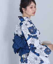 MONO-MART（モノマート）の「簡単着付け レディース浴衣セット 5点セット 花柄【浴衣・兵児帯・飾り帯・帯留め・下駄】（浴衣）」