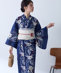 MONO-MART（モノマート）の「簡単着付け レディース浴衣セット 5点セット 花柄【浴衣・兵児帯・飾り帯・帯留め・下駄】（浴衣）」