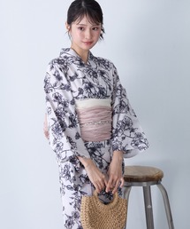 MONO-MART（モノマート）の「簡単着付け レディース浴衣セット 5点セット 花柄【浴衣・兵児帯・飾り帯・帯留め・下駄】（浴衣）」