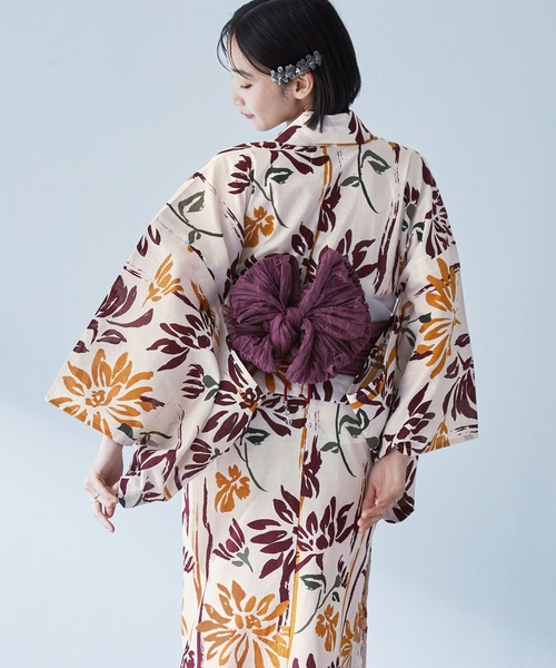 花柄浴衣・帯飾り セール】選べるアソート花柄 浴衣 5点セット【浴衣＋兵児帯＋
