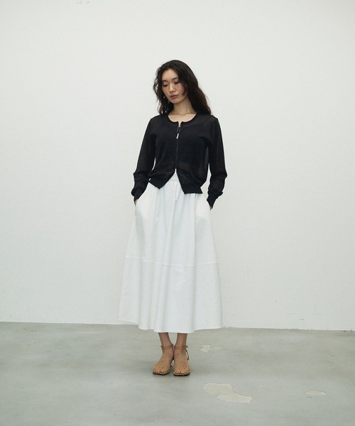 Lutim by u（ルチバイユー）の「Double Zip Crew Neck Cardigan / ダブルジップクルーネックカーディガン（カーディガン/ボレロ・レディース・ホワイト/イエロー/ブラック/グレー・FREE）」の17枚目の写真