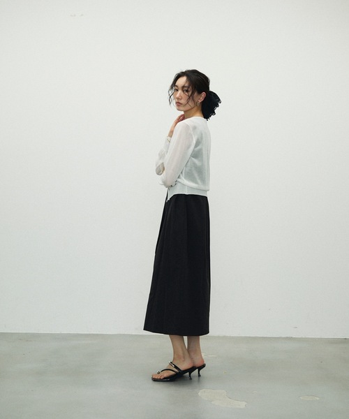 Lutim by u（ルチバイユー）の「Double Zip Crew Neck Cardigan / ダブルジップクルーネックカーディガン（カーディガン/ボレロ・レディース・ホワイト/イエロー/ブラック/グレー・FREE）」の8枚目の写真