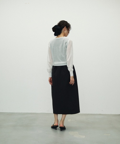 Lutim by u（ルチバイユー）の「Double Zip Crew Neck Cardigan / ダブルジップクルーネックカーディガン（カーディガン/ボレロ・レディース・ホワイト/イエロー/ブラック/グレー・FREE）」の9枚目の写真