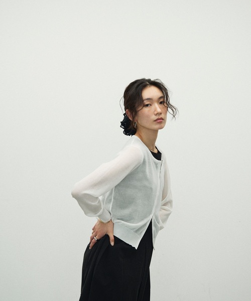 Lutim by u（ルチバイユー）の「Double Zip Crew Neck Cardigan / ダブルジップクルーネックカーディガン（カーディガン/ボレロ・レディース・ホワイト/イエロー/ブラック/グレー・FREE）」の5枚目の写真