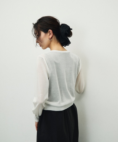 Lutim by u（ルチバイユー）の「Double Zip Crew Neck Cardigan / ダブルジップクルーネックカーディガン（カーディガン/ボレロ・レディース・ホワイト/イエロー/ブラック/グレー・FREE）」の6枚目の写真