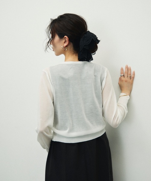 Lutim by u（ルチバイユー）の「Double Zip Crew Neck Cardigan / ダブルジップクルーネックカーディガン（カーディガン/ボレロ・レディース・ホワイト/イエロー/ブラック/グレー・FREE）」の13枚目の写真