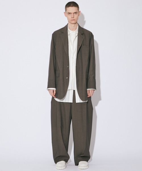 beautiful people(ビューティフルピープル)の「sheer stripe suiting shirt jacket(テーラードジャケット・レディース・ブラウン・38/40)」の3枚目の写真