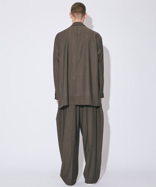 beautiful people(ビューティフルピープル)の「sheer stripe suiting shirt jacket(テーラードジャケット・レディース・ブラウン・38/40)」の5枚目の写真