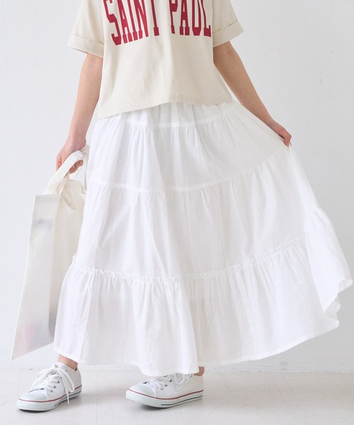 coca(coca)(コカ)の「キッズ 親子お揃いティアードスカート(スカート・キッズ・ブラック/ホワイト・120/130/140/150)」の5枚目の写真