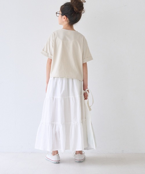 coca(coca)(コカ)の「キッズ 親子お揃いティアードスカート(スカート・キッズ・ブラック/ホワイト・120/130/140/150)」の6枚目の写真