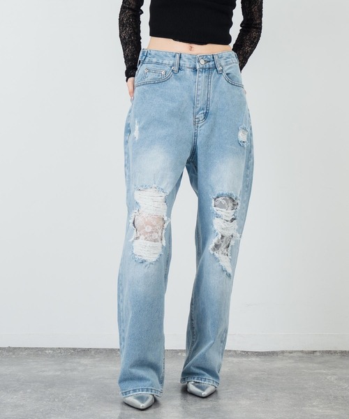 ANAP(アナップ)の「ダメージレースデニムパンツ(デニムパンツ・レディース・ブルー・S/M)」の19枚目の写真