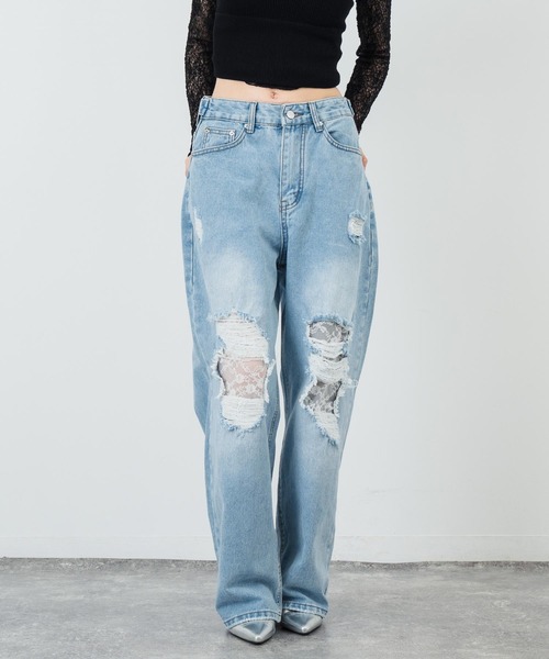 ANAP(アナップ)の「ダメージレースデニムパンツ(デニムパンツ・レディース・ブルー・S/M)」の20枚目の写真