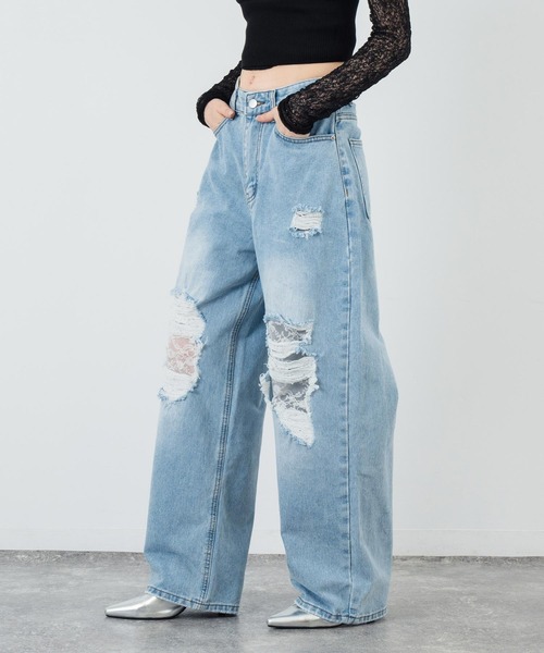 ANAP(アナップ)の「ダメージレースデニムパンツ(デニムパンツ・レディース・ブルー・S/M)」の21枚目の写真