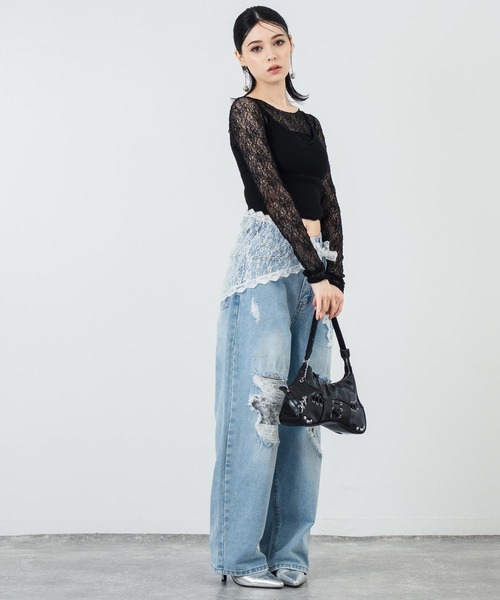 ANAP(アナップ)の「ダメージレースデニムパンツ(デニムパンツ・レディース・ブルー・S/M)」の17枚目の写真