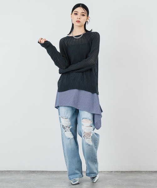 ANAP(アナップ)の「ダメージレースデニムパンツ(デニムパンツ・レディース・ブルー・S/M)」の11枚目の写真