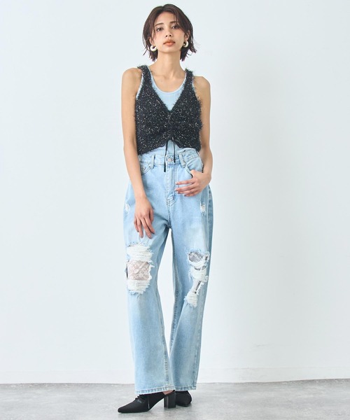 【ANAP/アナップ】ジーンズ デニム オシャレ 美脚 カジュアル M ダメージ ANAP - ANAP ダメージデニムの通販 by Nshop｜アナップならラクマ