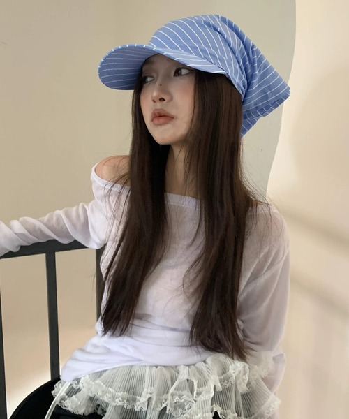 セール】スカーフ キャップ ストラ イプ柄 バンダナ バブーシュカ