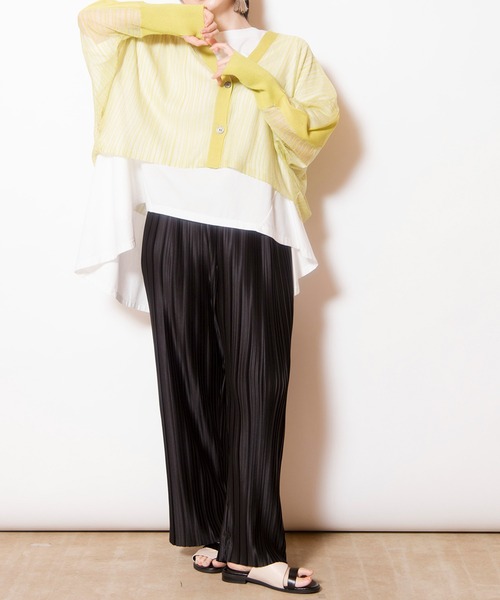 OSMOSIS(オズモーシス)の「ランダムプリーツテーパードパンツ(その他パンツ・レディース・パープル/ブラック/ライトグレー/ネイビー・ONE SIZE)」の22枚目の写真