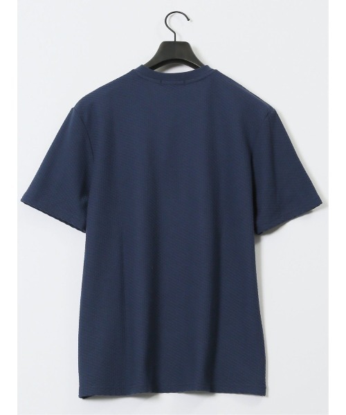 m.f.editorial（エムエフエディトリアル）の「【マシンウォッシャブル】m.f.エディトリアル メンズ バイヤスジャガード Vネック半袖Tシャツ（Tシャツ/カットソー・メンズ・アイボリー/ネイビー・MEDIUM/LARGE/X-LARGE）」の6枚目の写真