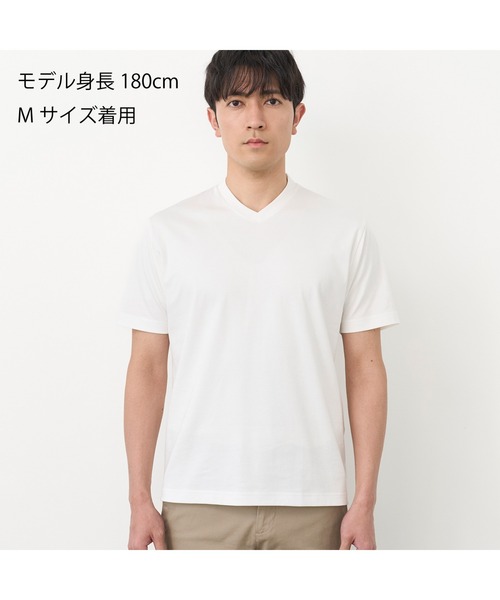 TOKYO SHIRTS（トウキョウシャツ）の「【シャツ屋仕立てのTシャツ】 Vネック Tシャツ（Tシャツ/カットソー・メンズ・ブラック/ホワイト・L/S/M/LL）」の17枚目の写真