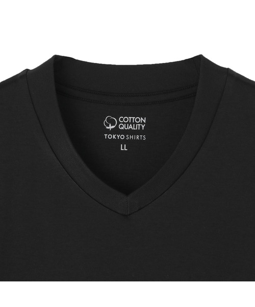 TOKYO SHIRTS（トウキョウシャツ）の「【シャツ屋仕立てのTシャツ】 Vネック Tシャツ（Tシャツ/カットソー・メンズ・ブラック/ホワイト・L/S/M/LL）」の12枚目の写真