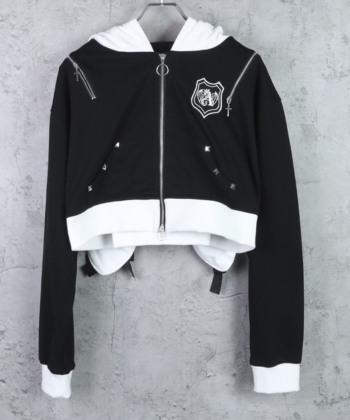 Amilige（アミリージュ）の「ウサ耳ショート丈パーカー（パーカー・レディース・ブラック/ホワイト・FREE）」の22枚目の写真