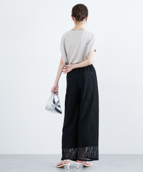 slattgir(スラットジール)の「高身長 ブロックレースワイドパンツ(トールサイズ)(その他パンツ・レディース・アイボリー/ブラック・TM/TL/TLL/T3L/T4L/T5L)」の13枚目の写真