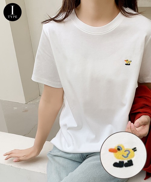 LOWO(ロワ)の「綿混ワンポイント刺繍Tシャツ カットソー(Tシャツ/カットソー・レディース・ホワイト系その他/ホワイト系3/ホワイト系4/ホワイト系その他2/ホワイト系その他3/ホワイト系その他4/ホワイト系その他5/ホワイト系その他6/ホワイト系その他7/ホワイト系/ホワイト系1/ホワイト系2・FREE)」の10枚目の写真