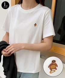 綿混ワンポイント刺繍Tシャツ カットソー