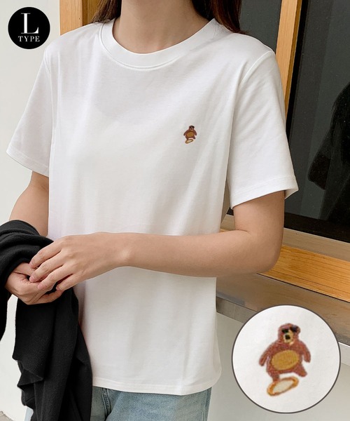LOWO(ロワ)の「綿混ワンポイント刺繍Tシャツ カットソー(Tシャツ/カットソー・レディース・ホワイト系その他/ホワイト系3/ホワイト系4/ホワイト系その他2/ホワイト系その他3/ホワイト系その他4/ホワイト系その他5/ホワイト系その他6/ホワイト系その他7/ホワイト系/ホワイト系1/ホワイト系2・FREE)」の12枚目の写真