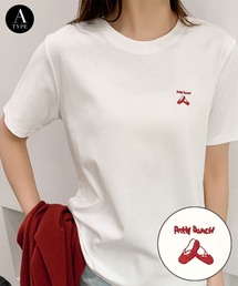 綿混ワンポイント刺繍Tシャツ カットソー