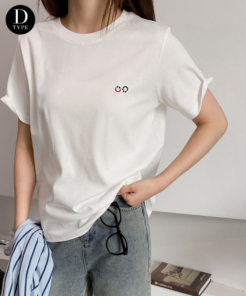 LOWO(ロワ)の「綿混ワンポイント刺繍Tシャツ カットソー(Tシャツ/カットソー・レディース・ホワイト系その他/ホワイト系3/ホワイト系4/ホワイト系その他2/ホワイト系その他3/ホワイト系その他4/ホワイト系その他5/ホワイト系その他6/ホワイト系その他7/ホワイト系/ホワイト系1/ホワイト系2・FREE)」の21枚目の写真