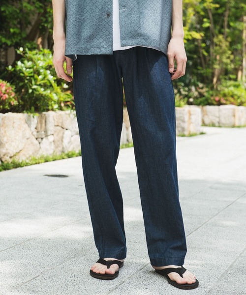 URBAN RESEARCH DOORS（アーバンリサーチドアーズ）の「リネンブレンドデニム イージートラウザー（デニムパンツ・メンズ・インディゴブルー/ライトインディゴブルー/ブラック/ブラック系その他・MEDIUM/LARGE）」の3枚目の写真