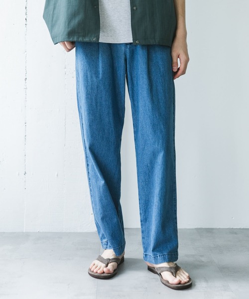 URBAN RESEARCH DOORS（アーバンリサーチドアーズ）の「リネンブレンドデニム イージートラウザー（デニムパンツ・メンズ・インディゴブルー/ライトインディゴブルー/ブラック/ブラック系その他・MEDIUM/LARGE）」の5枚目の写真