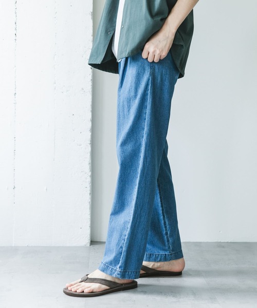 URBAN RESEARCH DOORS（アーバンリサーチドアーズ）の「リネンブレンドデニム イージートラウザー（デニムパンツ・メンズ・インディゴブルー/ライトインディゴブルー/ブラック/ブラック系その他・MEDIUM/LARGE）」の6枚目の写真