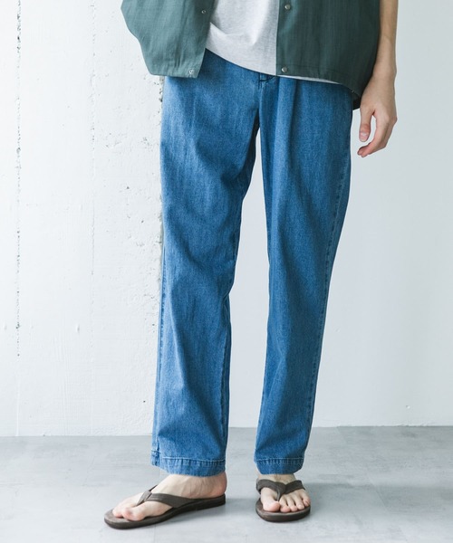 URBAN RESEARCH DOORS（アーバンリサーチドアーズ）の「リネンブレンドデニム イージートラウザー（デニムパンツ・メンズ・インディゴブルー/ライトインディゴブルー/ブラック/ブラック系その他・MEDIUM/LARGE）」の7枚目の写真