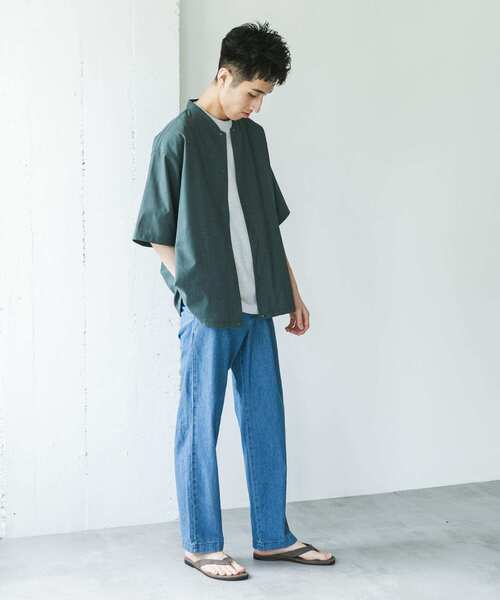 URBAN RESEARCH DOORS（アーバンリサーチドアーズ）の「リネンブレンドデニム イージートラウザー（デニムパンツ・メンズ・インディゴブルー/ライトインディゴブルー/ブラック/ブラック系その他・MEDIUM/LARGE）」の8枚目の写真