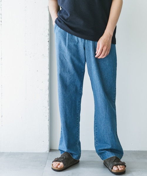 URBAN RESEARCH DOORS（アーバンリサーチドアーズ）の「リネンブレンドデニム イージートラウザー（デニムパンツ・メンズ・インディゴブルー/ライトインディゴブルー/ブラック/ブラック系その他・MEDIUM/LARGE）」の10枚目の写真