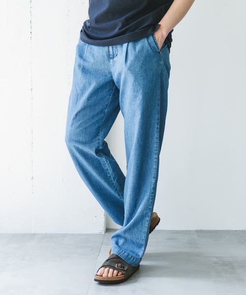 URBAN RESEARCH DOORS（アーバンリサーチドアーズ）の「リネンブレンドデニム イージートラウザー（デニムパンツ・メンズ・インディゴブルー/ライトインディゴブルー/ブラック/ブラック系その他・MEDIUM/LARGE）」の13枚目の写真