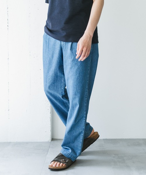 URBAN RESEARCH DOORS（アーバンリサーチドアーズ）の「リネンブレンドデニム イージートラウザー（デニムパンツ・メンズ・インディゴブルー/ライトインディゴブルー/ブラック/ブラック系その他・MEDIUM/LARGE）」の14枚目の写真