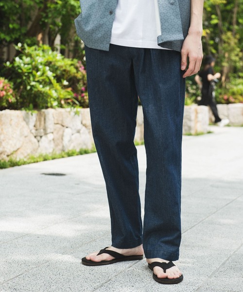 URBAN RESEARCH DOORS（アーバンリサーチドアーズ）の「リネンブレンドデニム イージートラウザー（デニムパンツ・メンズ・インディゴブルー/ライトインディゴブルー/ブラック/ブラック系その他・MEDIUM/LARGE）」の20枚目の写真