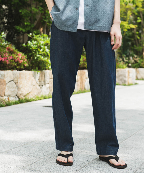 URBAN RESEARCH DOORS（アーバンリサーチドアーズ）の「リネンブレンドデニム イージートラウザー（デニムパンツ・メンズ・インディゴブルー/ライトインディゴブルー/ブラック/ブラック系その他・MEDIUM/LARGE）」の21枚目の写真